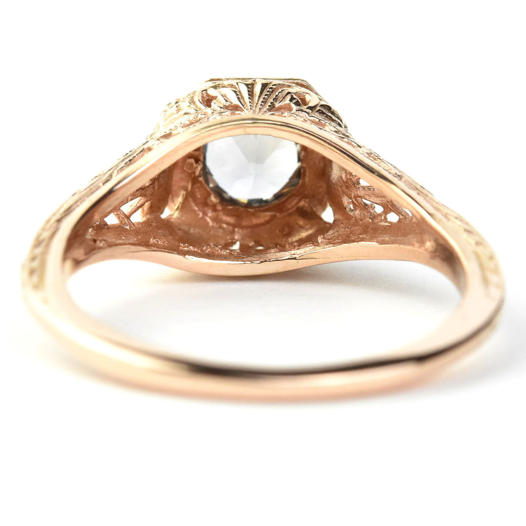 Violet Montana Sapphire Filigree Ring in 14k Rose Gold - Goldmakers Fine Jewelry
