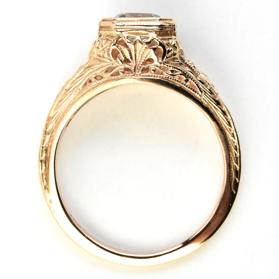 Violet Montana Sapphire Filigree Ring in 14k Rose Gold - Goldmakers Fine Jewelry