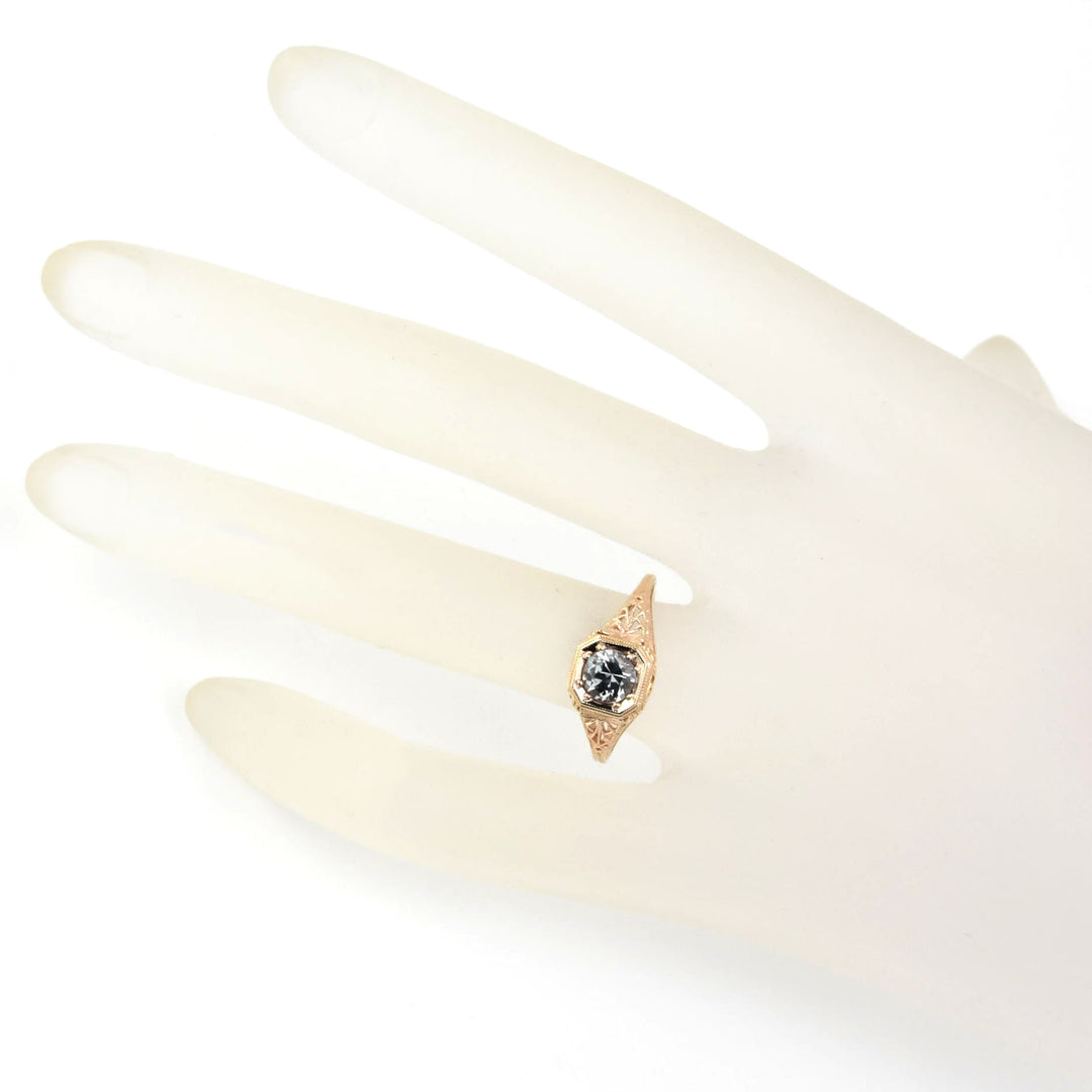 Violet Montana Sapphire Filigree Ring in 14k Rose Gold - Goldmakers Fine Jewelry