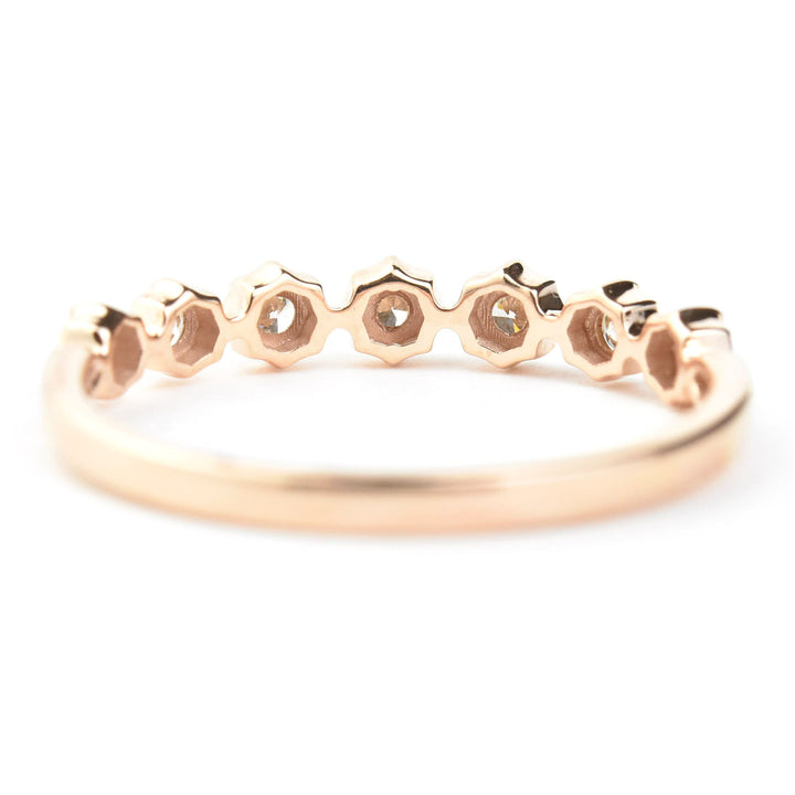 Scalloped Bezel Diamond Bands, Rose and Yellow Gold - Goldmakers Fine Jewelry