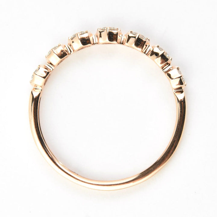 Scalloped Bezel Diamond Bands, Rose and Yellow Gold - Goldmakers Fine Jewelry