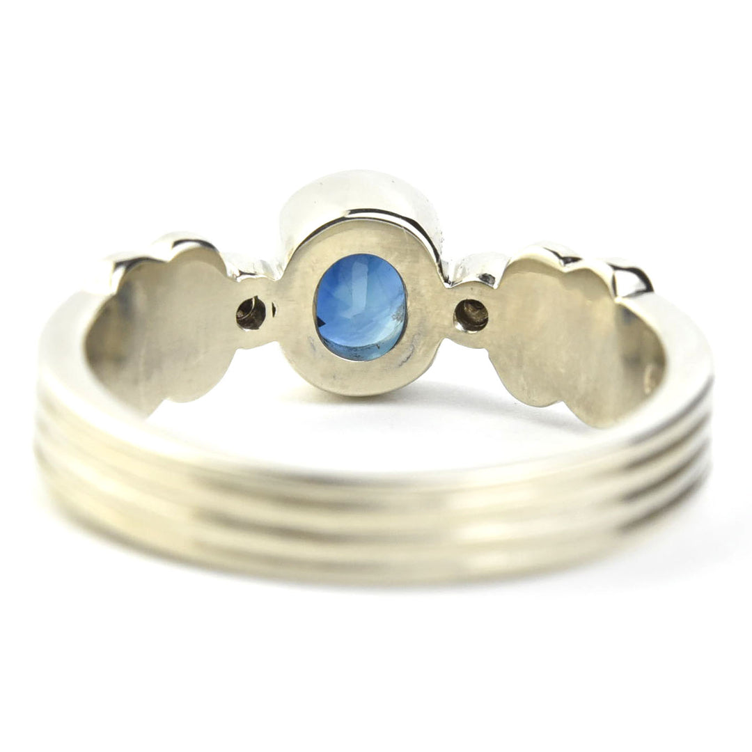 Celtic Sapphire Engagement Ring in White Gold