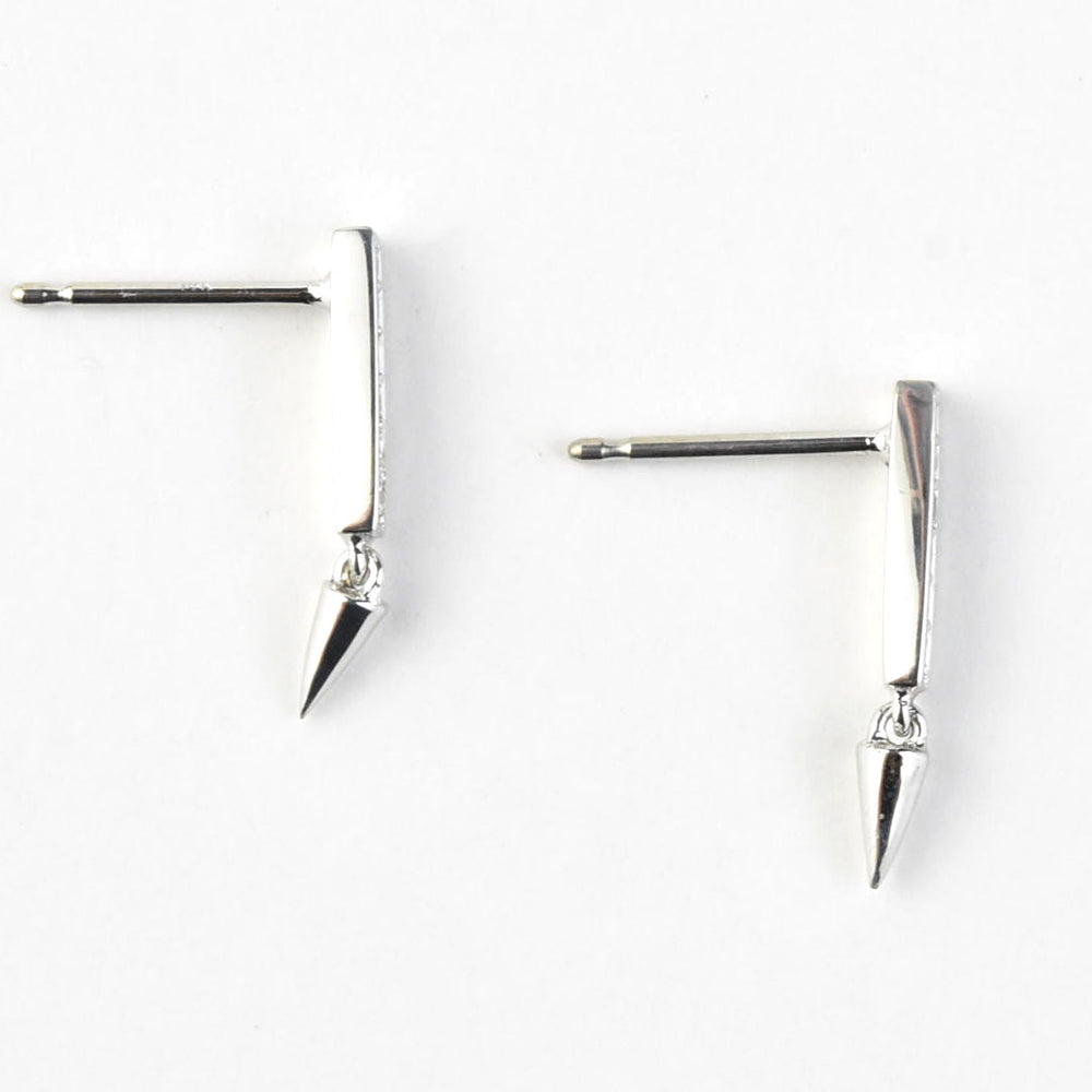 Spiked Diamond Earrings in 14k White Gold - Goldmakers Fine Jewelry