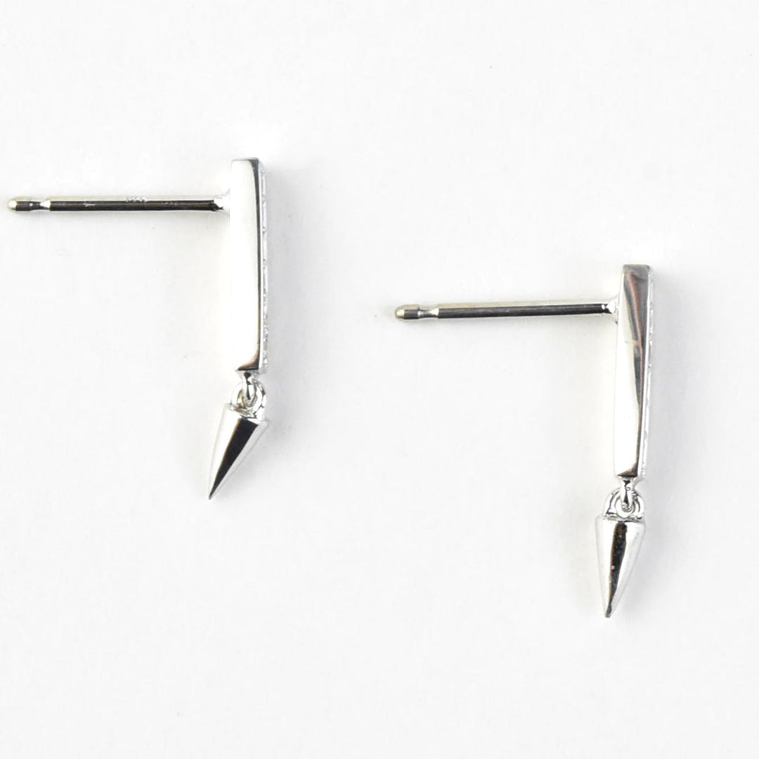 Spiked Diamond Earrings in 14k White Gold - Goldmakers Fine Jewelry