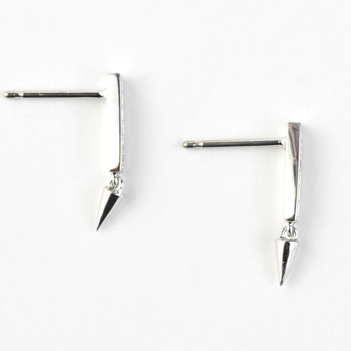 Spiked Diamond Earrings in 14k White Gold - Goldmakers Fine Jewelry