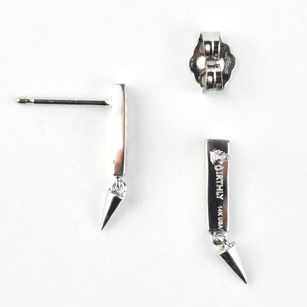 Spiked Diamond Earrings in 14k White Gold - Goldmakers Fine Jewelry