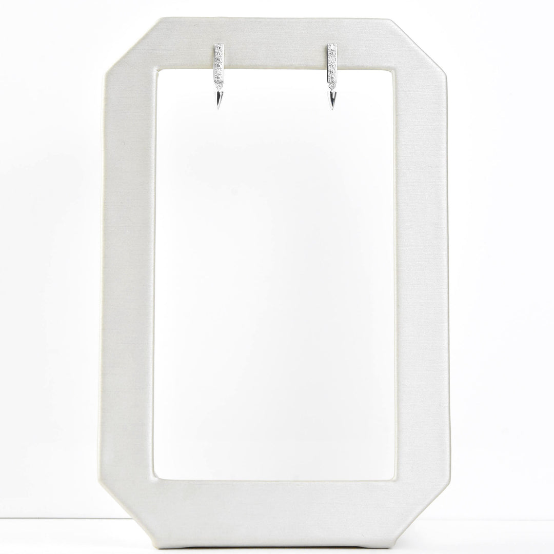 Spiked Diamond Earrings in 14k White Gold - Goldmakers Fine Jewelry