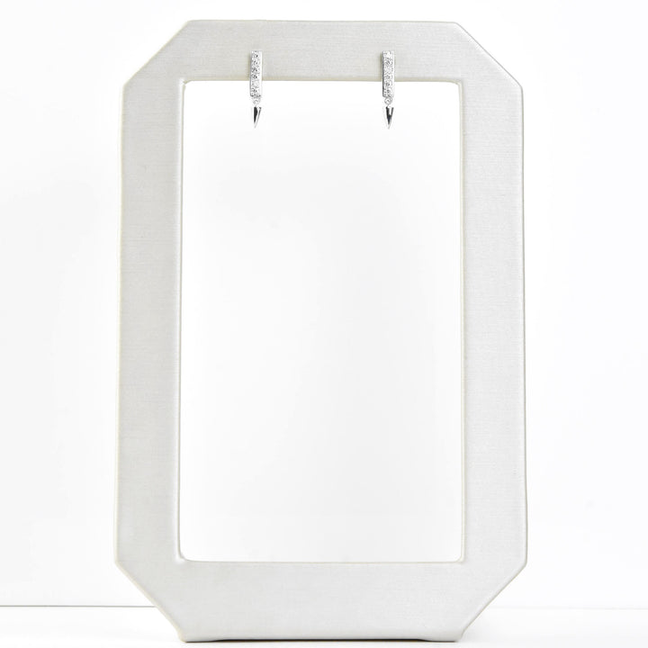 Spiked Diamond Earrings in 14k White Gold - Goldmakers Fine Jewelry