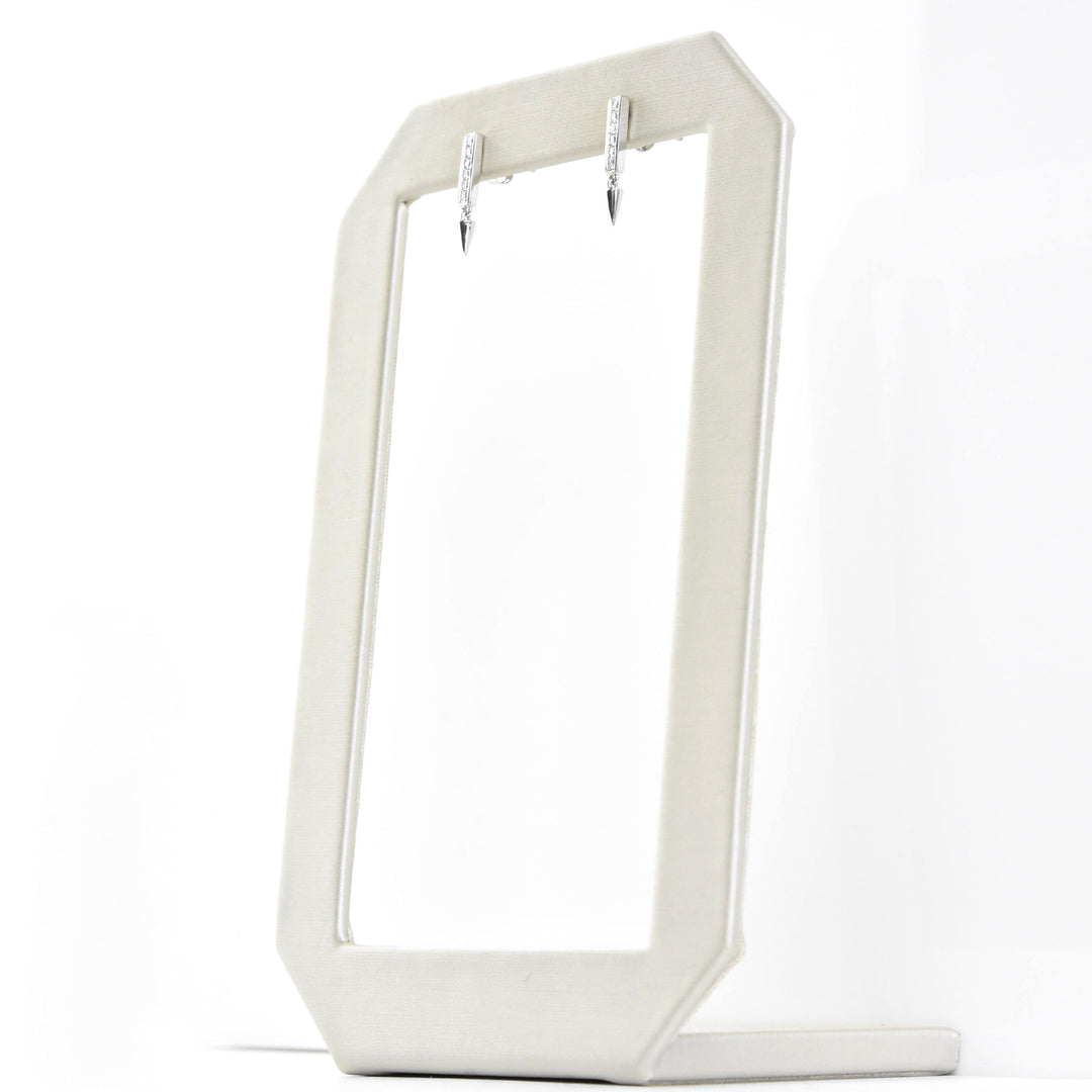 Spiked Diamond Earrings in 14k White Gold - Goldmakers Fine Jewelry