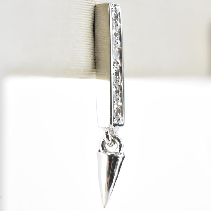 Spiked Diamond Earrings in 14k White Gold - Goldmakers Fine Jewelry