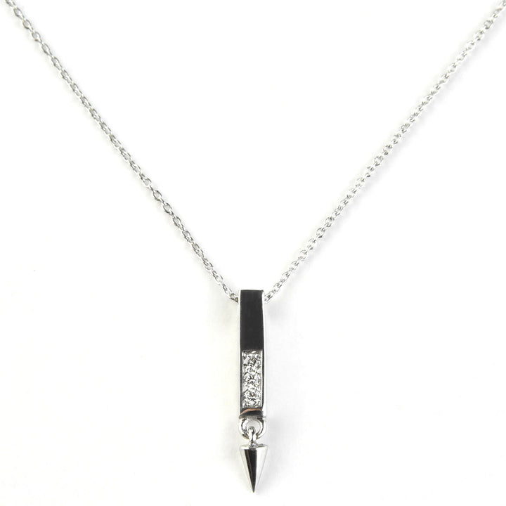 Spiked Diamond Necklace in 14k White Gold - Goldmakers Fine Jewelry