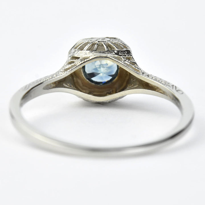 Petite Montana Sapphire Vintage Filigree Engagement Ring - Goldmakers Fine Jewelry