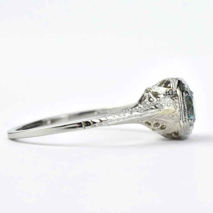 Petite Montana Sapphire Vintage Filigree Engagement Ring - Goldmakers Fine Jewelry