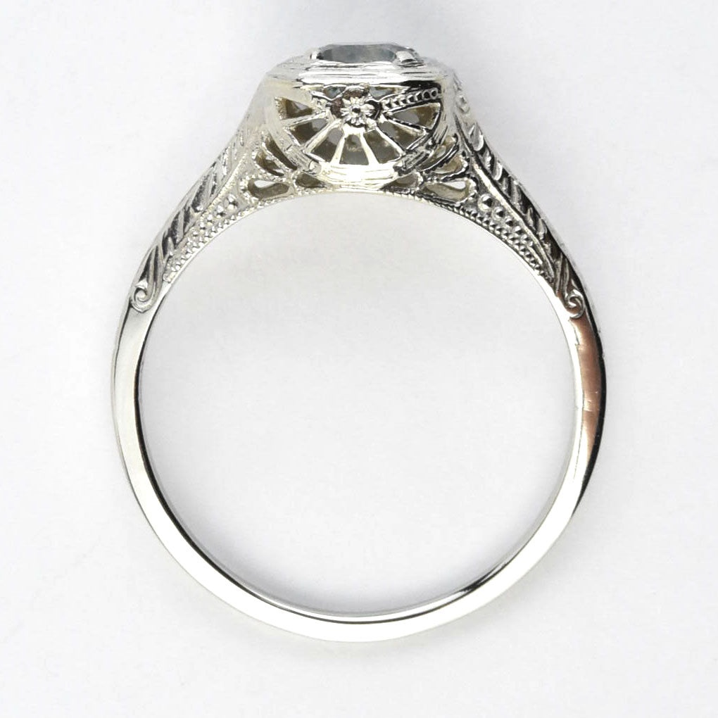 Petite Montana Sapphire Vintage Filigree Engagement Ring - Goldmakers Fine Jewelry
