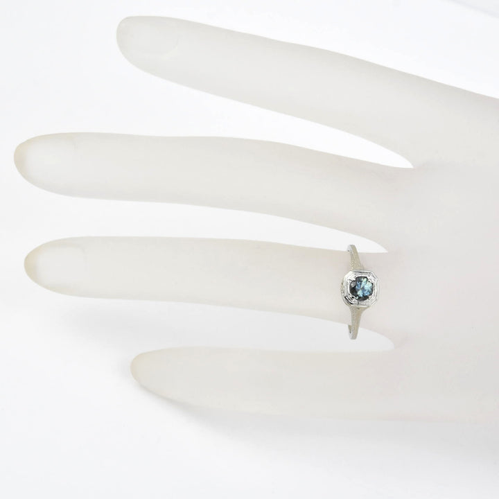 Petite Montana Sapphire Vintage Filigree Engagement Ring - Goldmakers Fine Jewelry