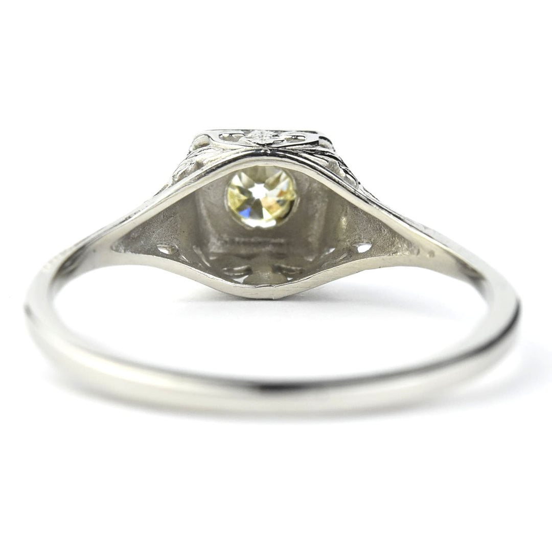 Petite Vintage Diamond Filigree Engagement Ring - Goldmakers Fine Jewelry