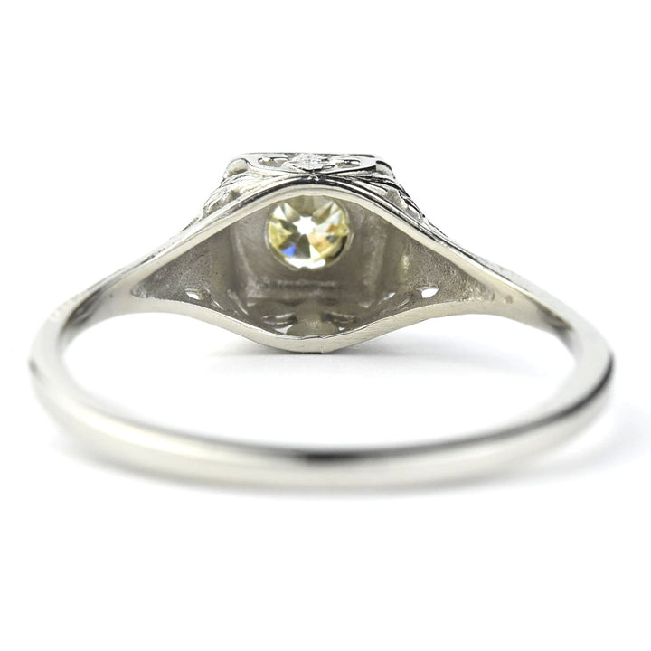 Petite Vintage Diamond Filigree Engagement Ring - Goldmakers Fine Jewelry