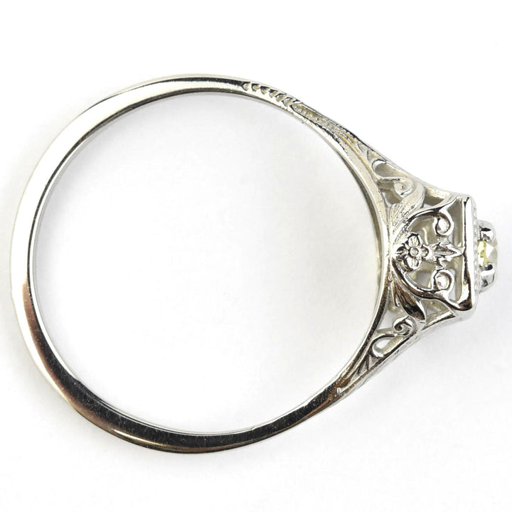 Petite Vintage Diamond Filigree Engagement Ring - Goldmakers Fine Jewelry