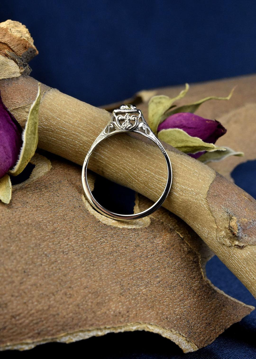 Petite Vintage Diamond Filigree Engagement Ring - Goldmakers Fine Jewelry