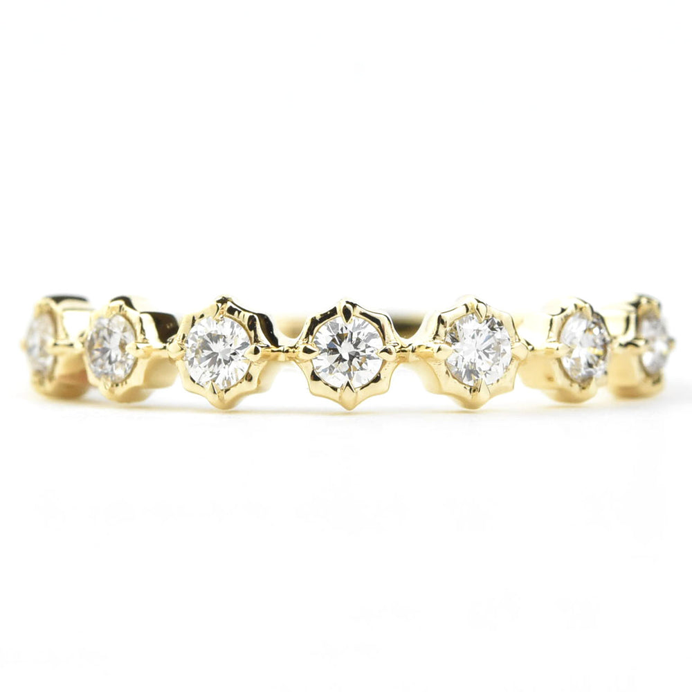 Scalloped Bezel Diamond Bands, Rose and Yellow Gold - Goldmakers Fine Jewelry