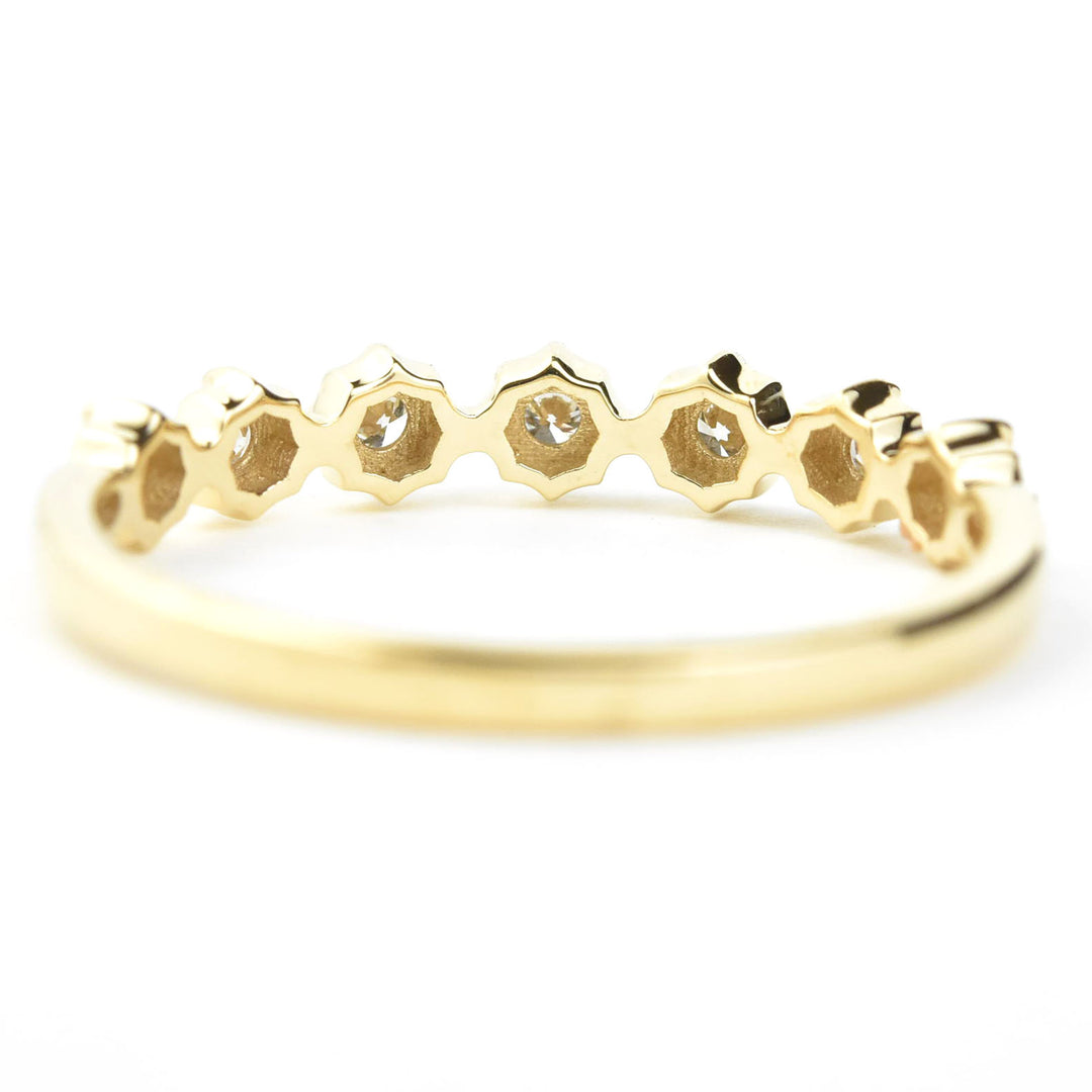 Scalloped Bezel Diamond Bands, Rose and Yellow Gold - Goldmakers Fine Jewelry