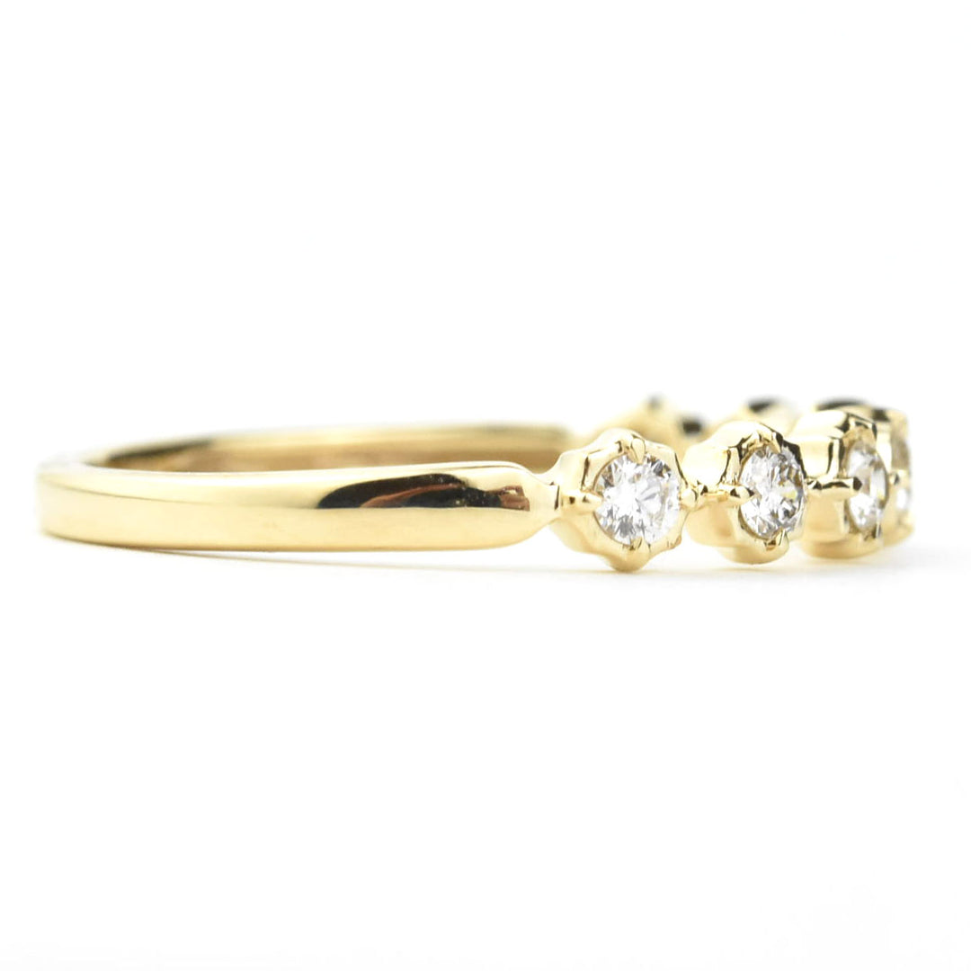 Scalloped Bezel Diamond Bands, Rose and Yellow Gold - Goldmakers Fine Jewelry