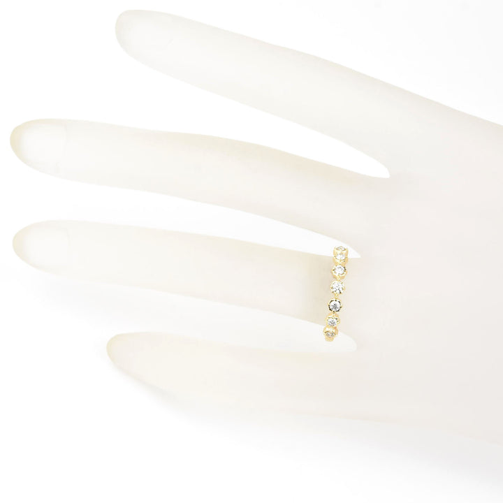 Scalloped Bezel Diamond Bands, Rose and Yellow Gold - Goldmakers Fine Jewelry
