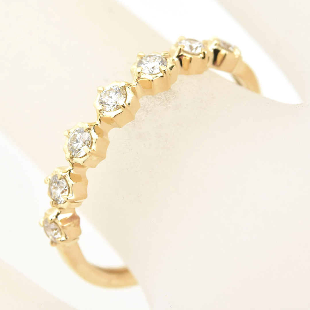 Scalloped Bezel Diamond Bands, Rose and Yellow Gold - Goldmakers Fine Jewelry