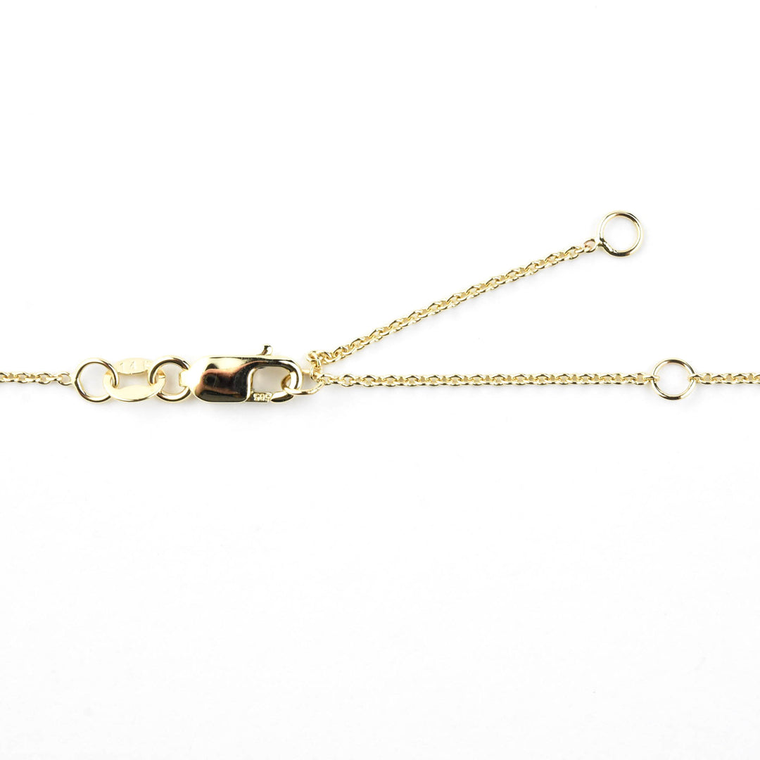 Peridot and Diamond Halo Necklace 14k Gold - Goldmakers Fine Jewelry