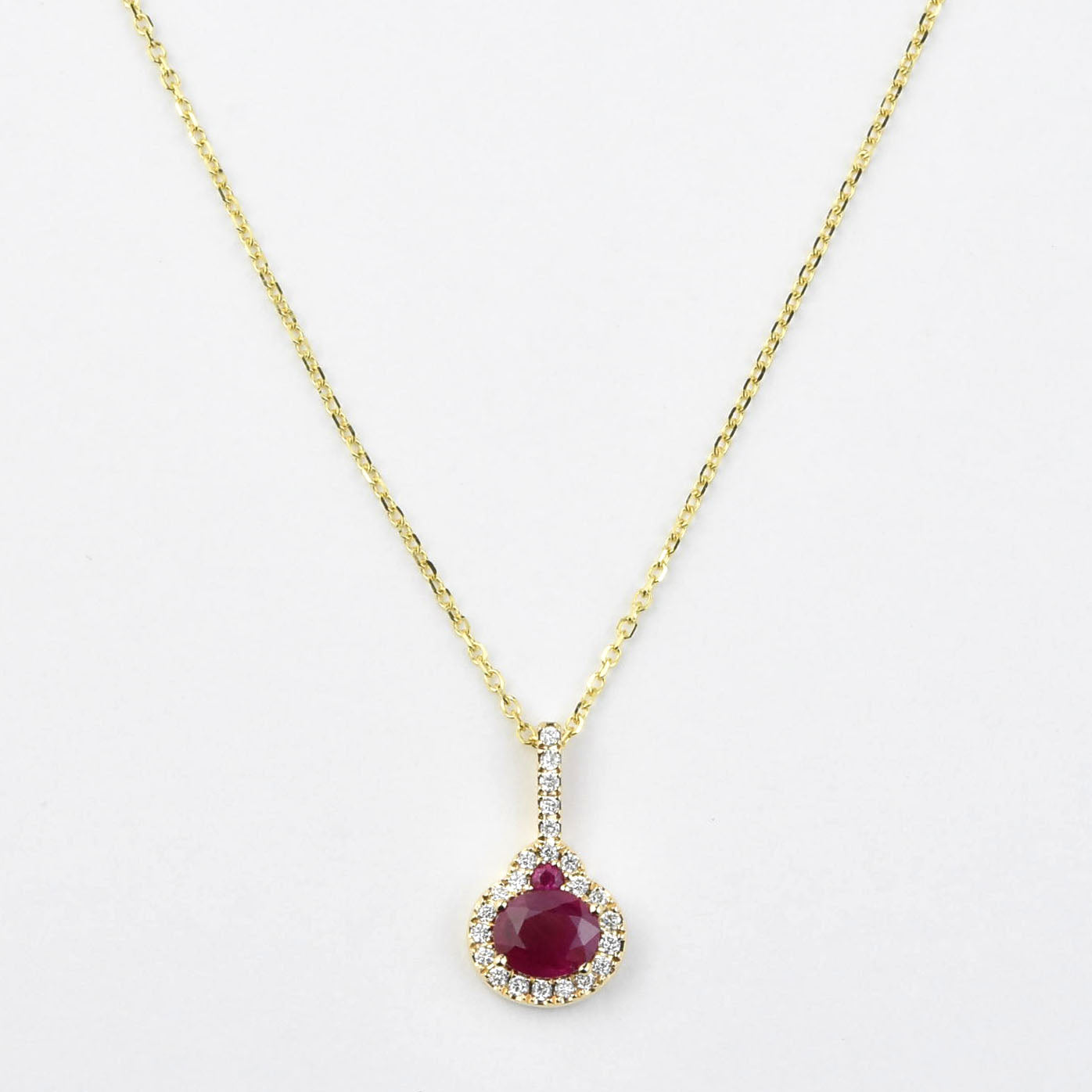 The Elsa: Ruby Necklace in Yellow Gold – Goldmakers Fine Jewelry