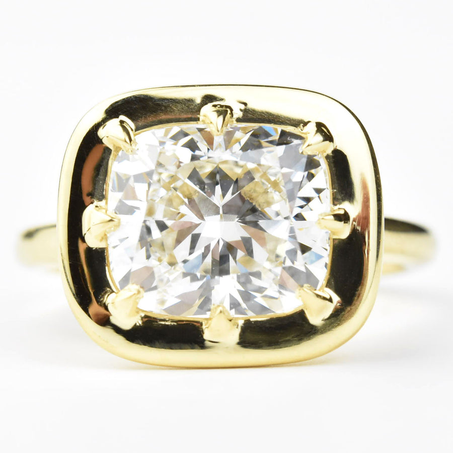 Cushion-Cut Diamond Engagement Ring in 18K - Goldmakers Fine Jewelry