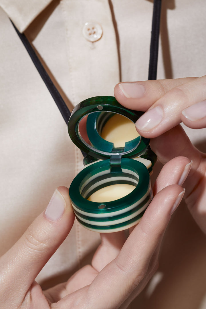 Vita Green Checkered Pendant Box - Goldmakers Fine Jewelry