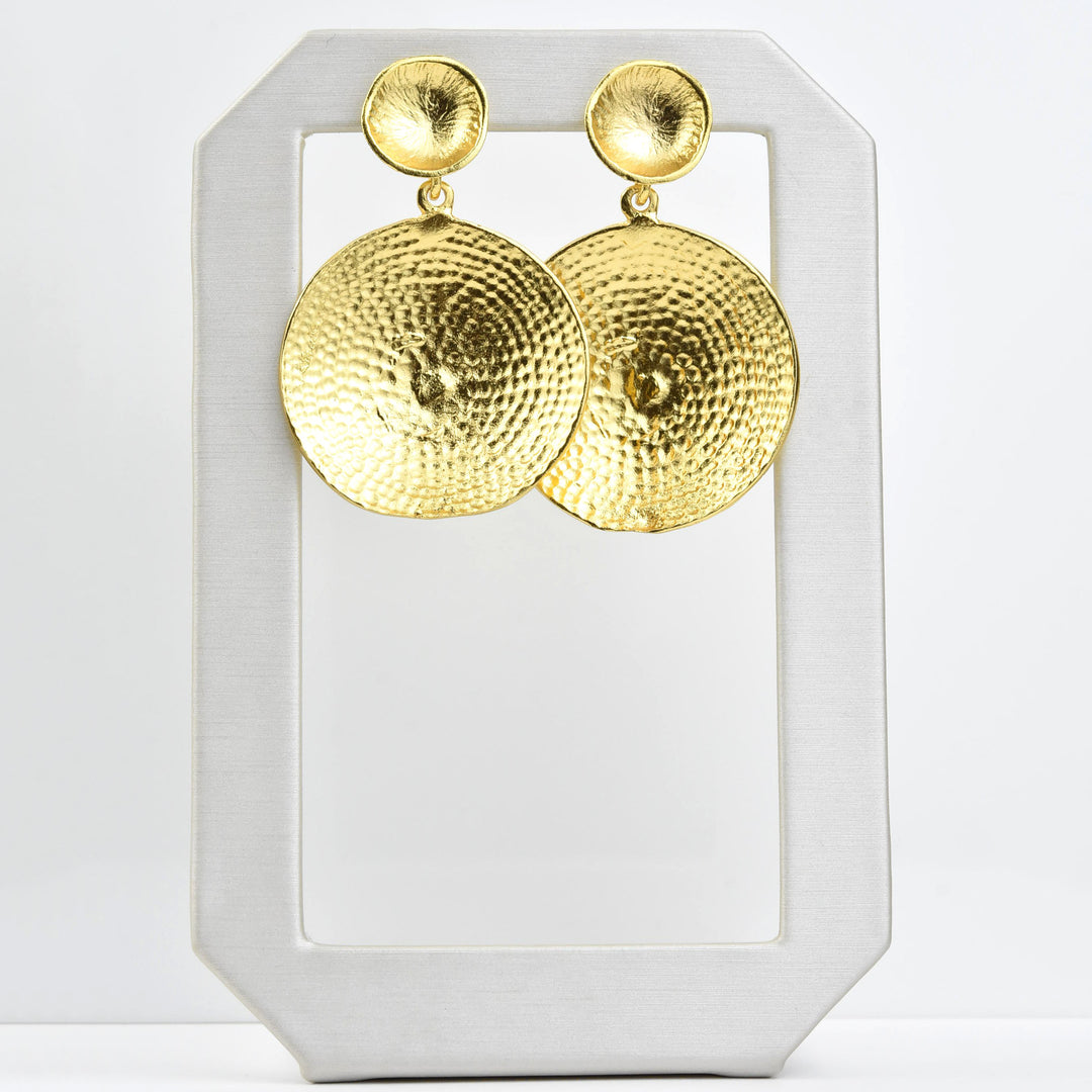 Statement Double Disc Earrings - Goldmakers Fine Jewelry