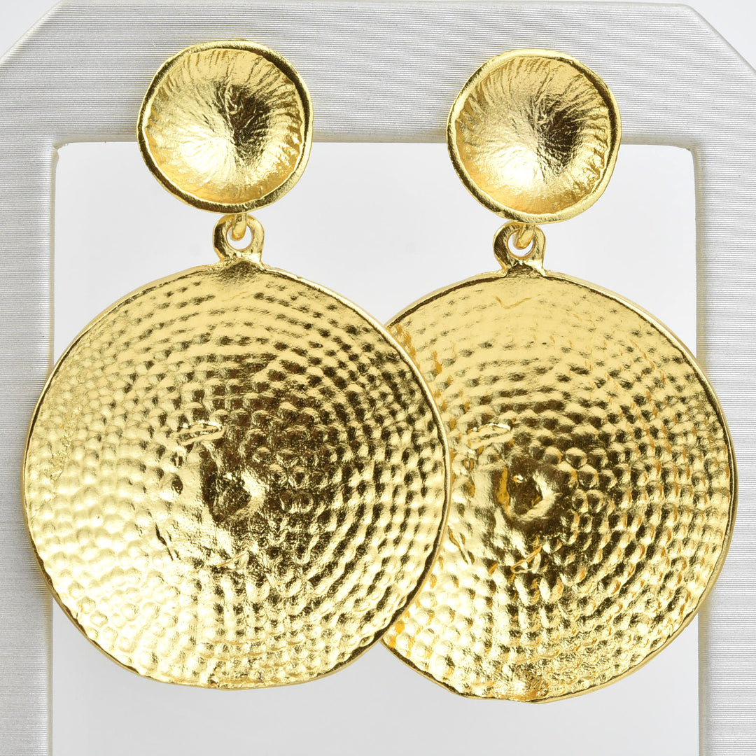 Statement Double Disc Earrings - Goldmakers Fine Jewelry