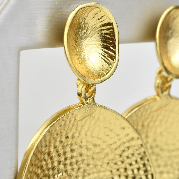 Statement Double Disc Earrings - Goldmakers Fine Jewelry