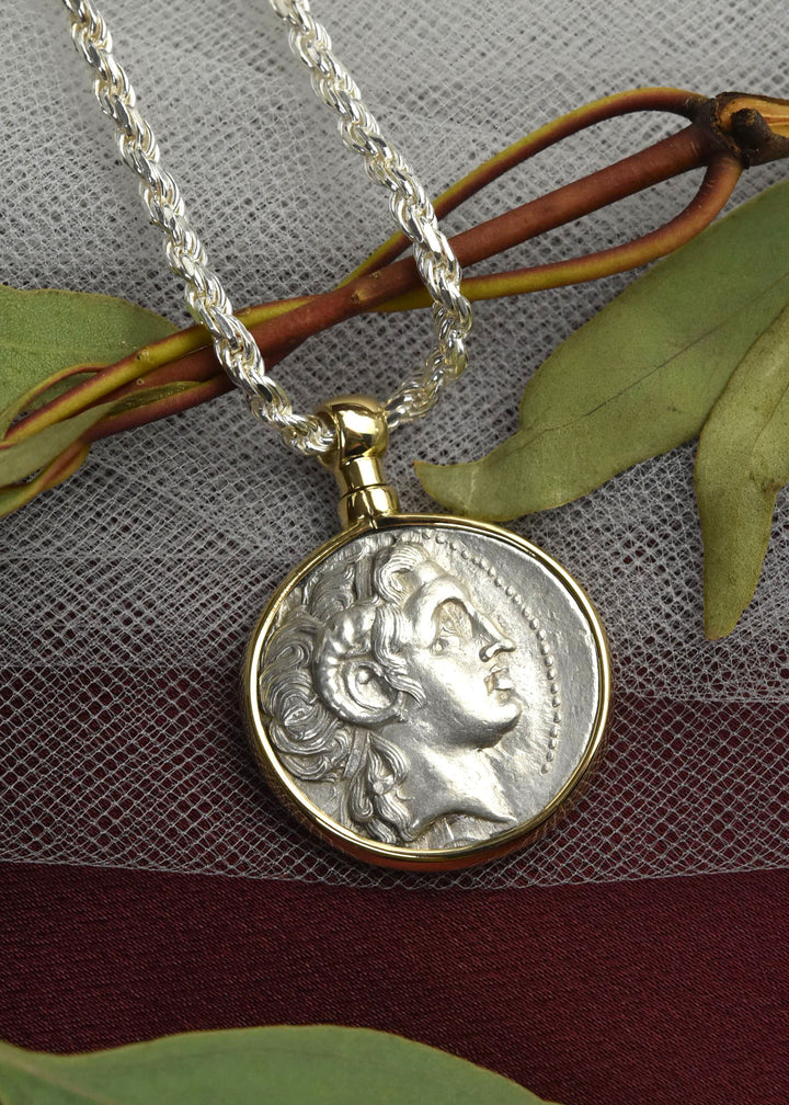 Ancient Alexander the Great Coin Necklace - Goldmakers Fine Jewelry