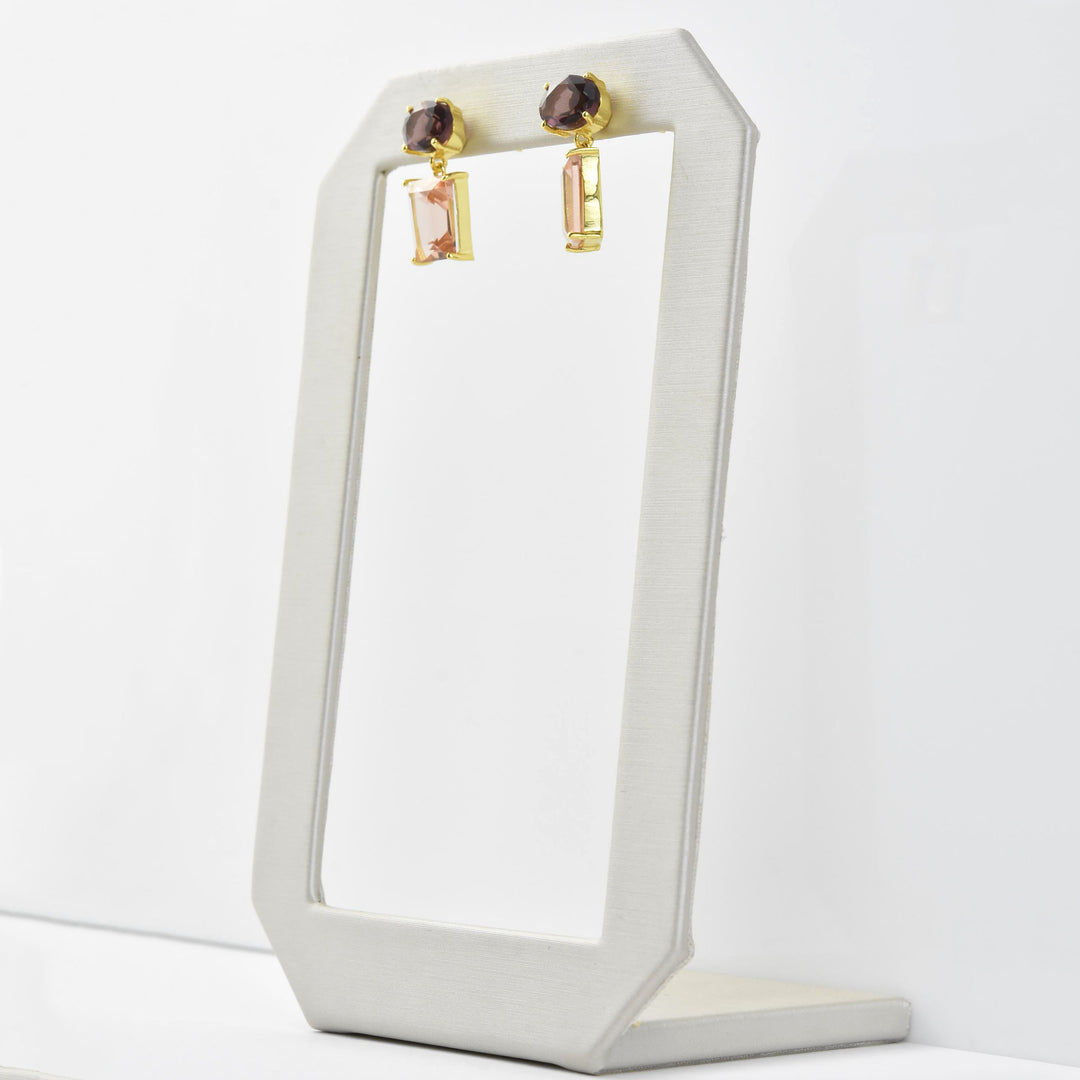 Amy Morganite and Garnet Earrings - Goldmakers Fine Jewelry