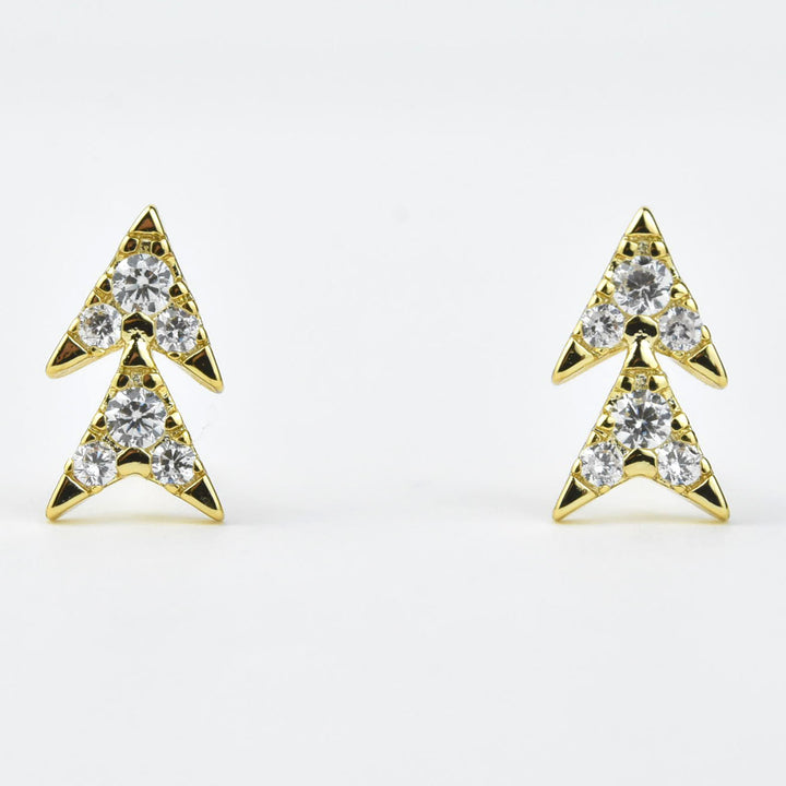 Double Arrow Studs - Goldmakers Fine Jewelry