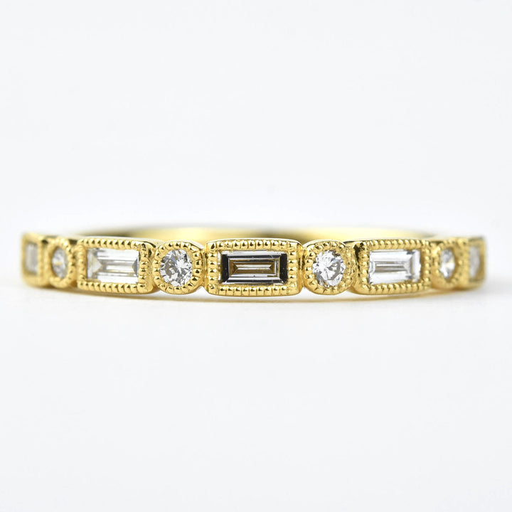 Baguette Diamond Band in 18k Yellow Gold - Goldmakers Fine Jewelry