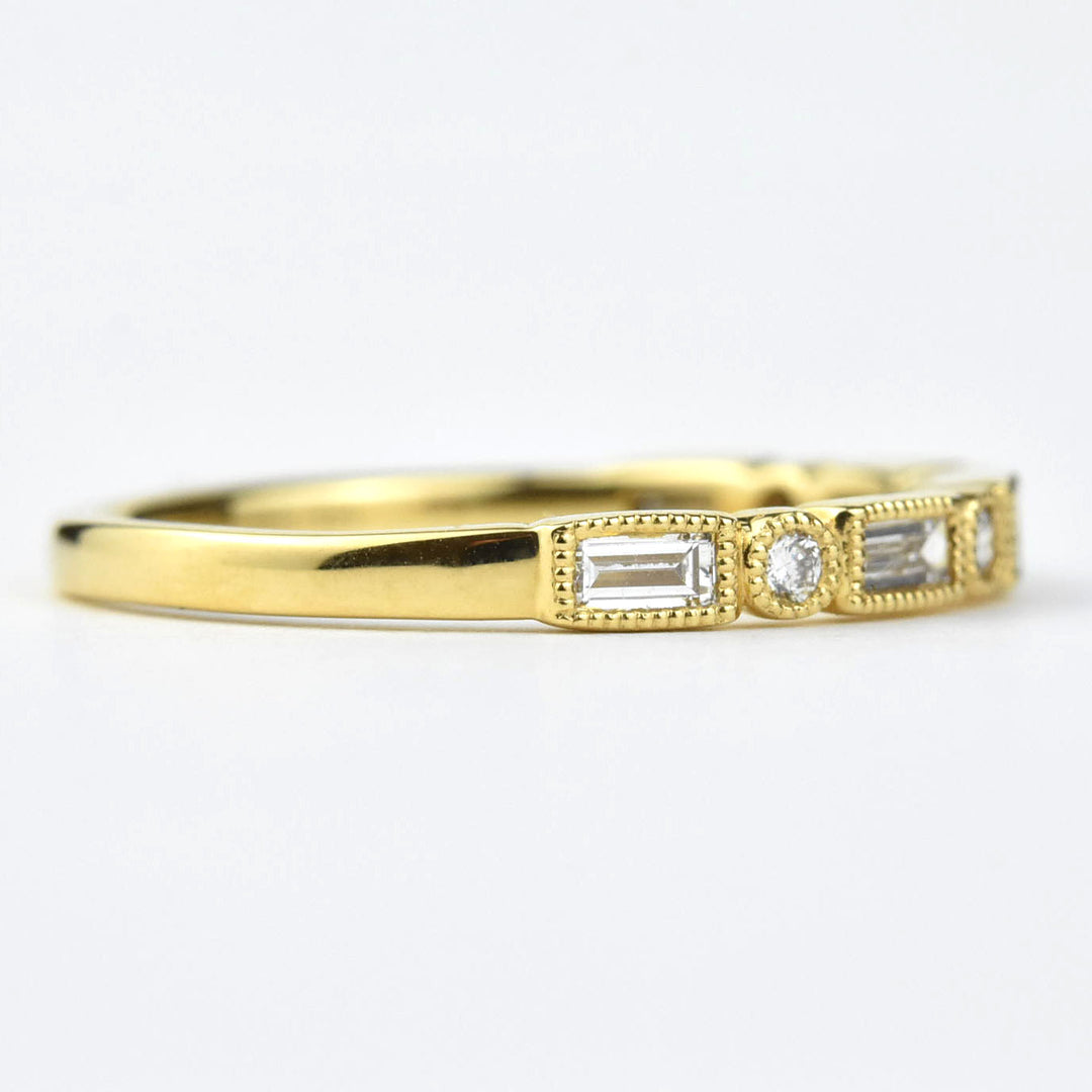 Baguette Diamond Band in 18k Yellow Gold - Goldmakers Fine Jewelry