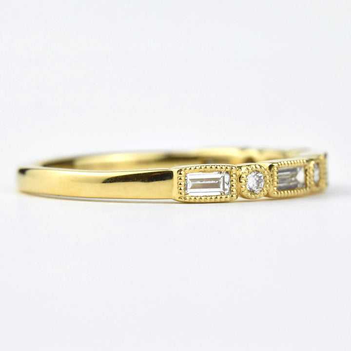Baguette Diamond Band in 18k Yellow Gold - Goldmakers Fine Jewelry