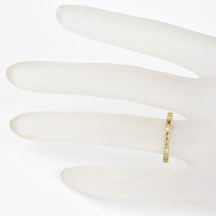 Baguette Diamond Band in 18k Yellow Gold - Goldmakers Fine Jewelry