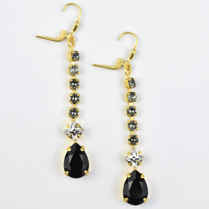 Deco Crystal Dangle Earrings - Goldmakers Fine Jewelry