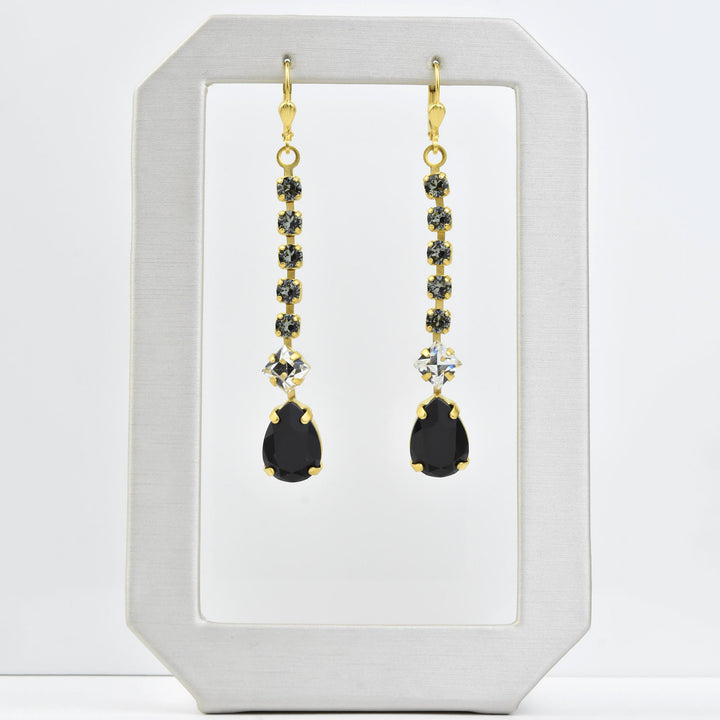 Deco Crystal Dangle Earrings - Goldmakers Fine Jewelry