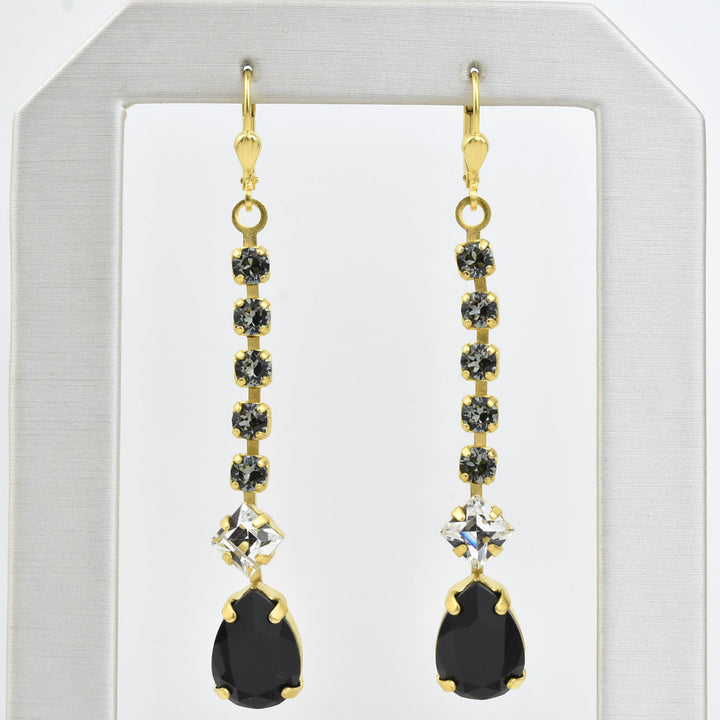 Deco Crystal Dangle Earrings - Goldmakers Fine Jewelry