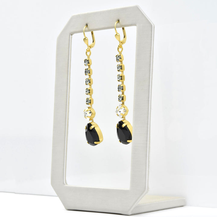 Deco Crystal Dangle Earrings - Goldmakers Fine Jewelry