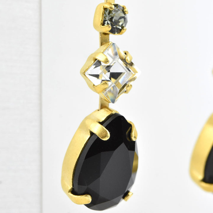 Deco Crystal Dangle Earrings - Goldmakers Fine Jewelry