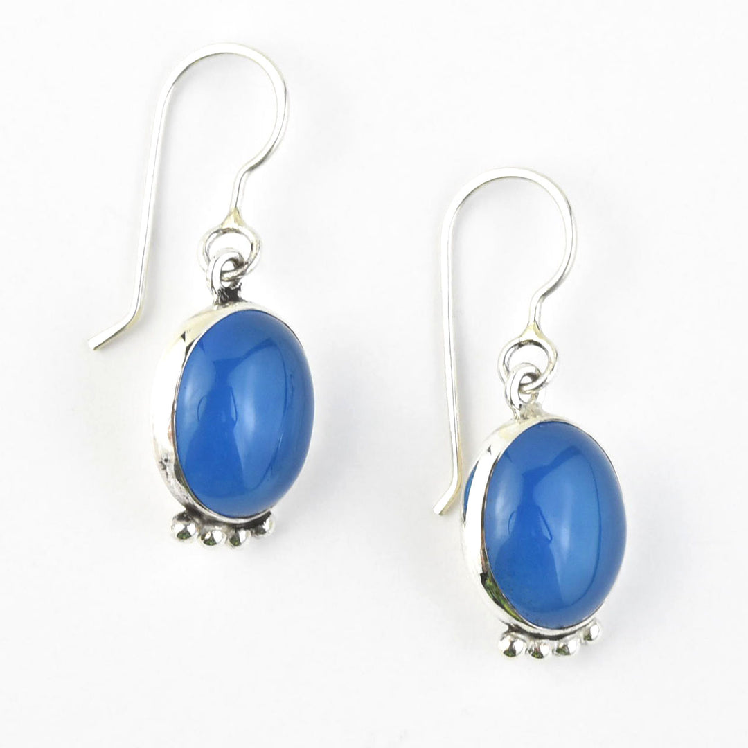 Oval Stone Drop Earrings - Goldmakers Fine Jewelry