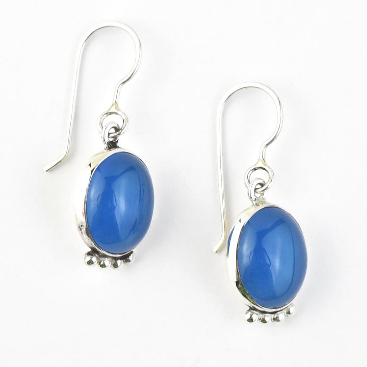 Oval Stone Drop Earrings - Goldmakers Fine Jewelry