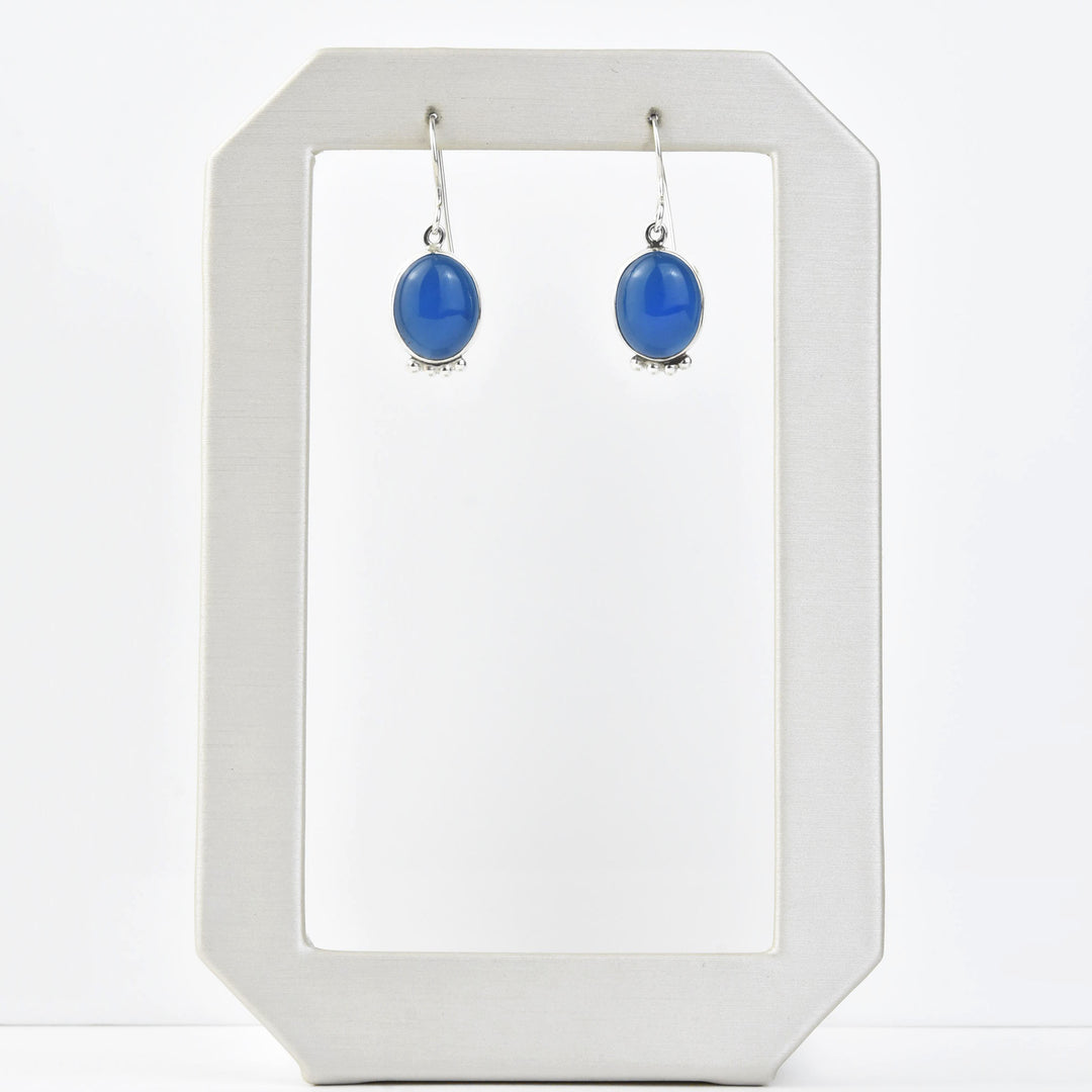 Oval Stone Drop Earrings - Goldmakers Fine Jewelry